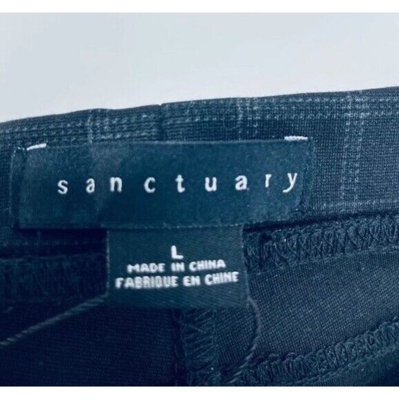 Sanctuary Women's Plaid Leggings Pants Size Large Black New - Picture 12 of 14